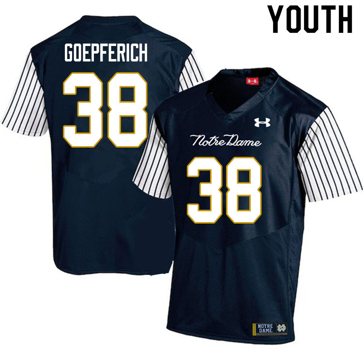 Youth #38 Dawson Goepferich Notre Dame Fighting Irish College Football Jerseys Sale-Alternate